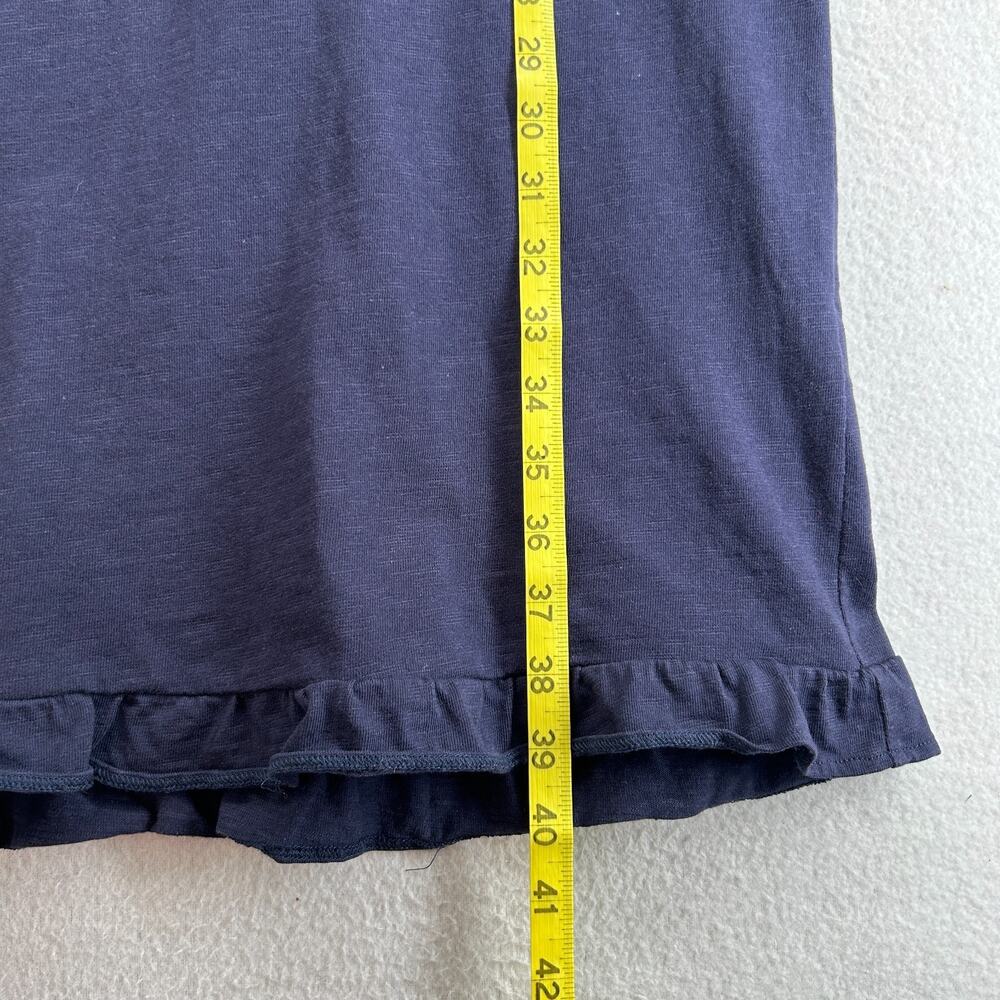 BODEN Dress 8R Emily Slub Jersey T-Shirt Shift Ruffle Short Sleeve Cotton Blue - Picture 13 of 14